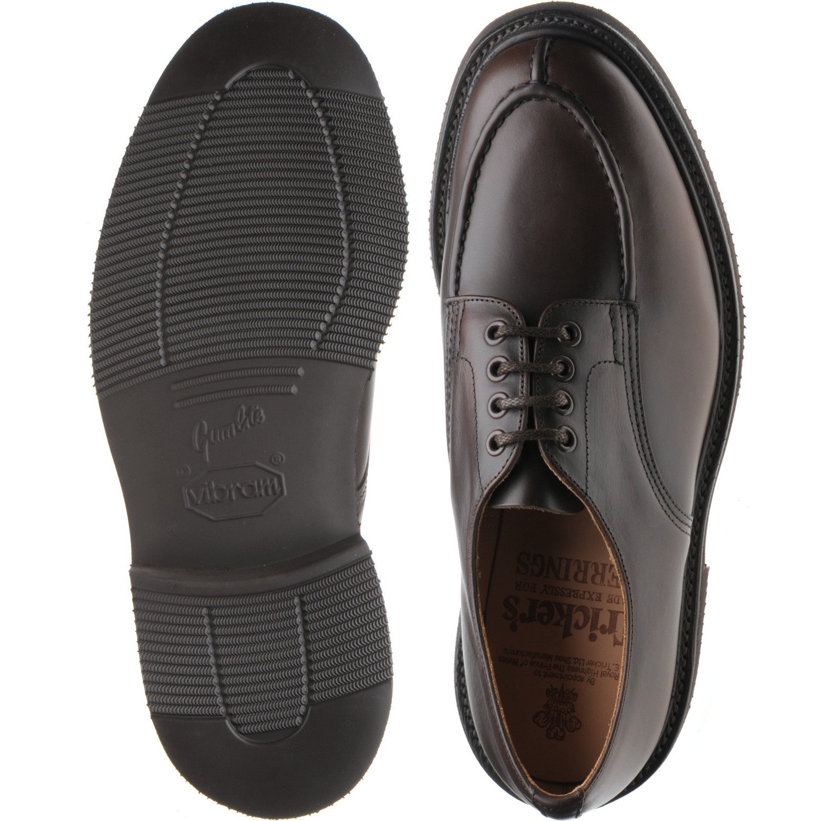 Product image for Herring Kilsby mens rubber-soled Derby shoes in dark brown cutter