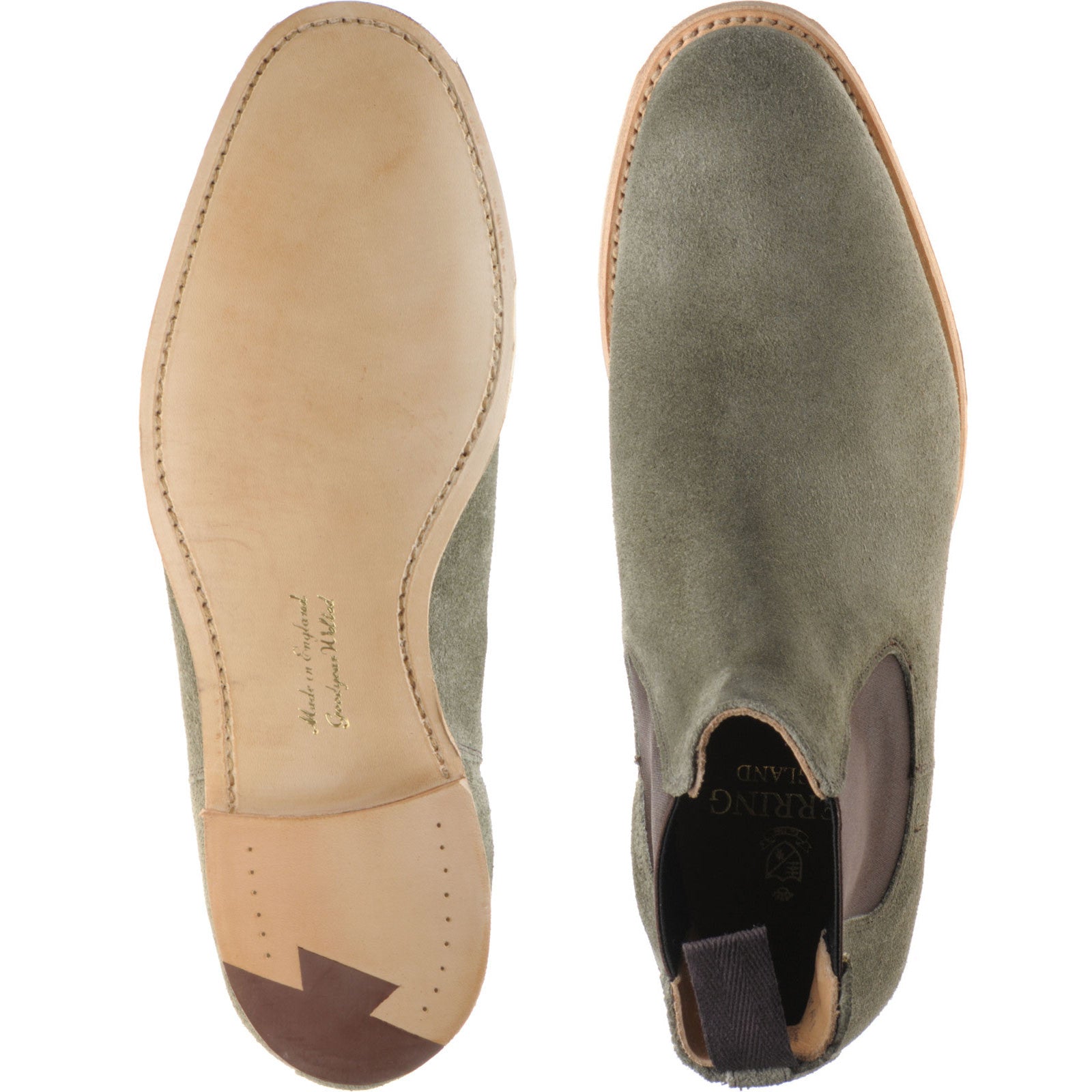 Product image for Herring Kirkby mens Chelsea boots in green suede