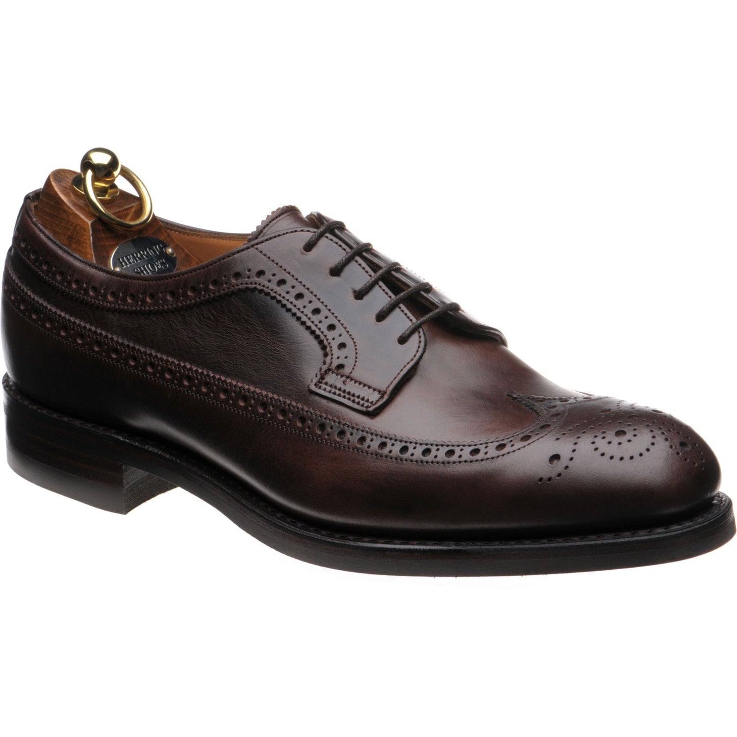 Product image for Herring Kirkoswold mens rubber-soled brogues in brown waxy