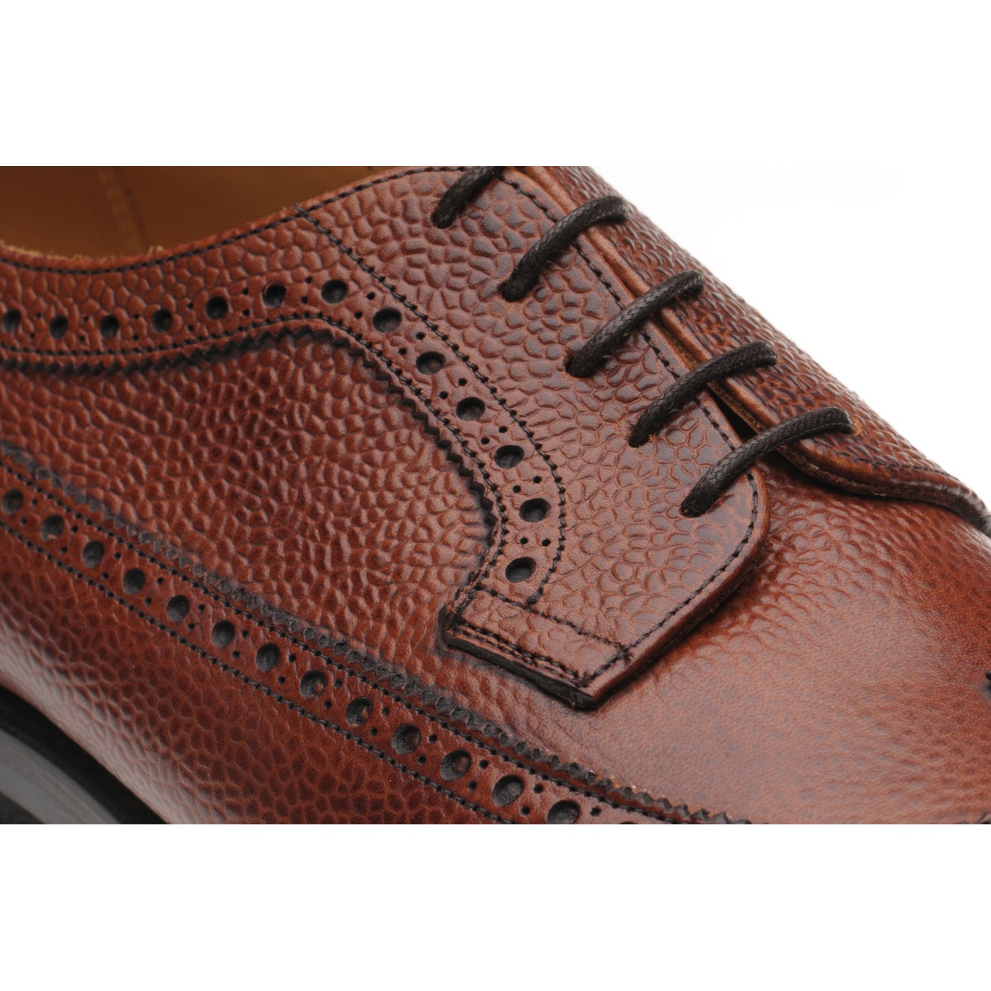 Product image for Herring Kirkoswold mens rubber-soled brogues in mahogany grain