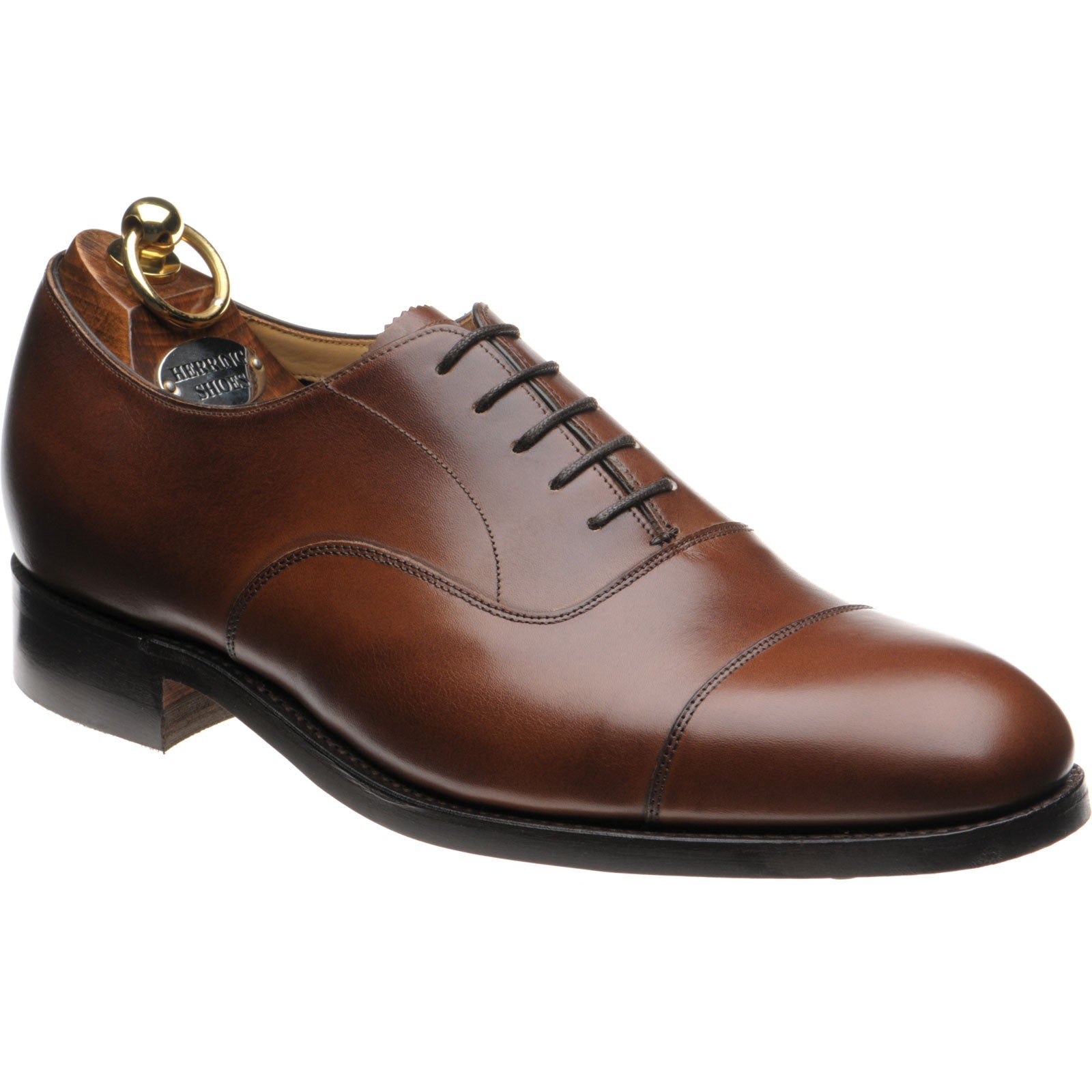 Product image for Herring Knightsbridge R mens rubber-soled Oxfords in mahogany calf (second)