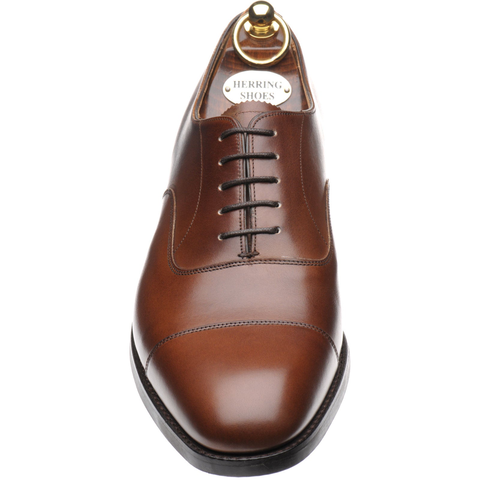 Product image for Herring Knightsbridge R mens rubber-soled Oxfords in mahogany calf (second)