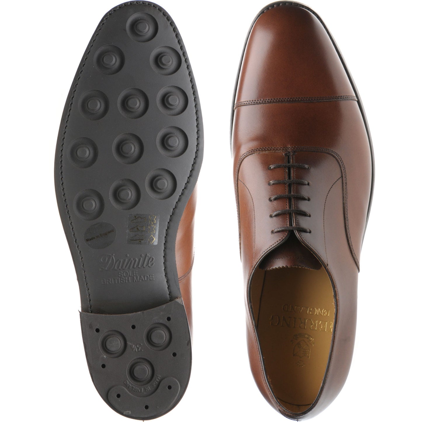 Product image for Herring Knightsbridge R mens rubber-soled Oxfords in mahogany calf (second)