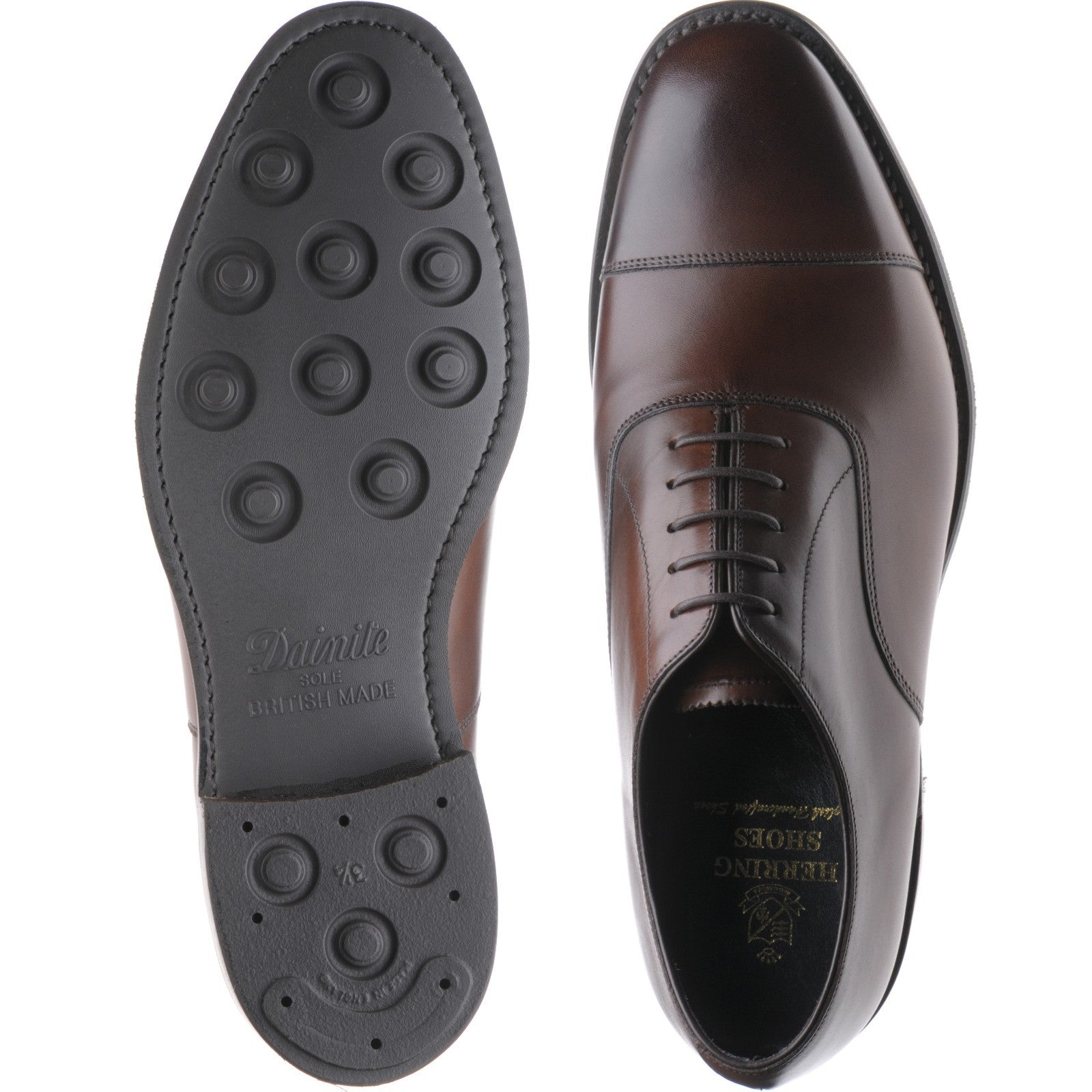 Product image for Herring Knightsbridge R mens rubber-soled Oxfords in tobacco calf