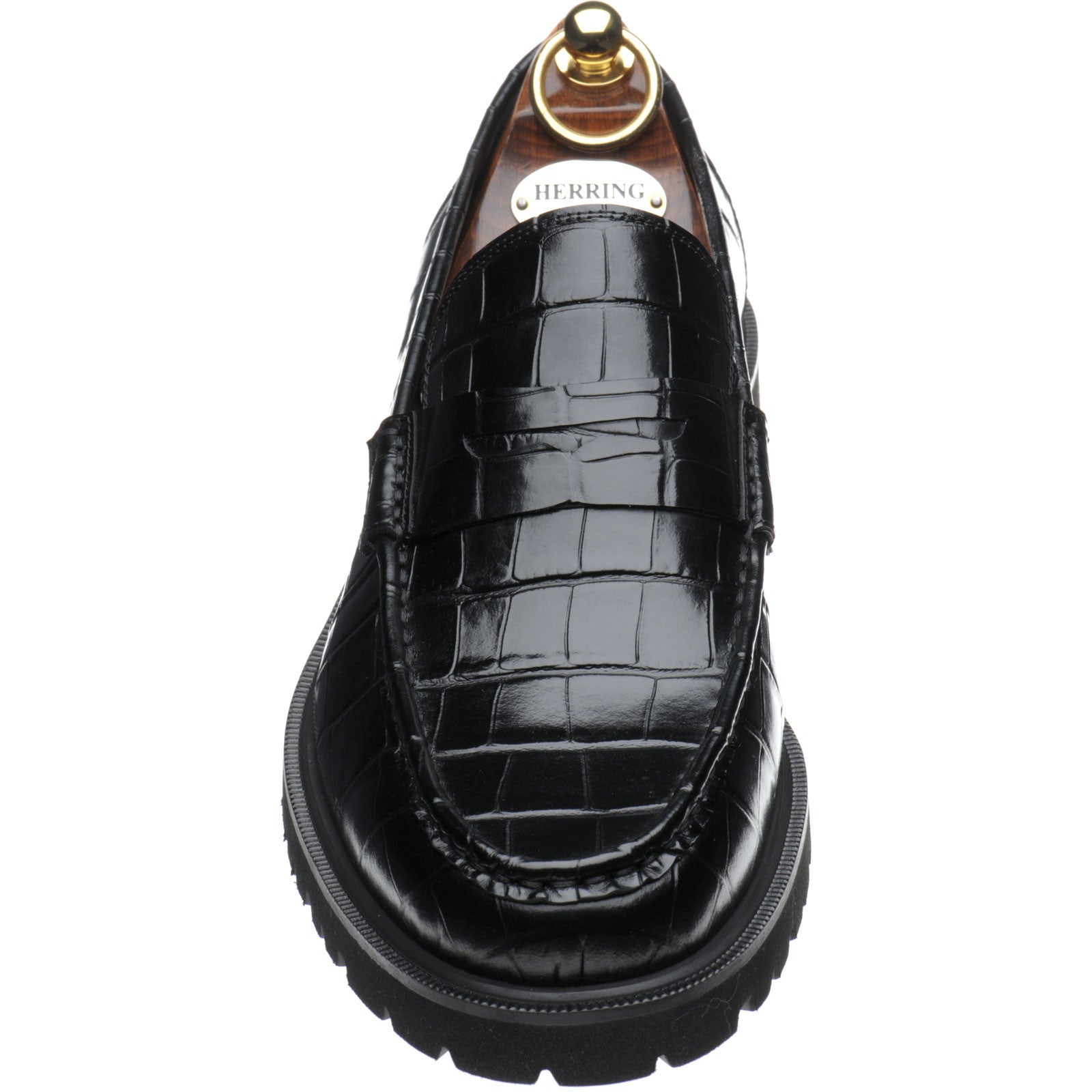 Product image for Herring Kramer Mod mens rubber-soled loafers in black croc