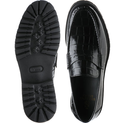 Product image for Herring Kramer Mod mens rubber-soled loafers in black croc