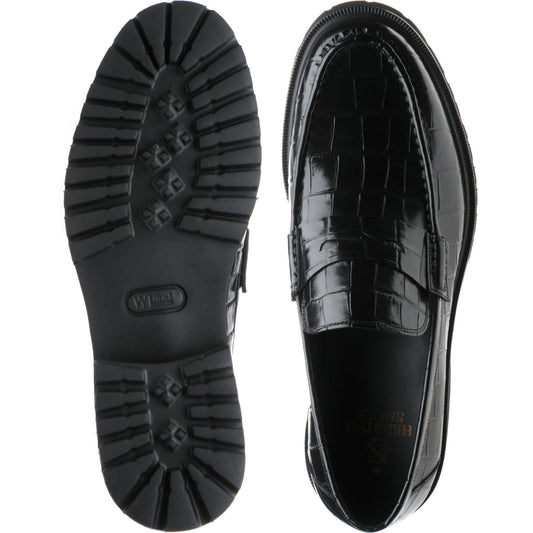 Product image for Herring Kramer Mod mens rubber-soled loafers in black croc