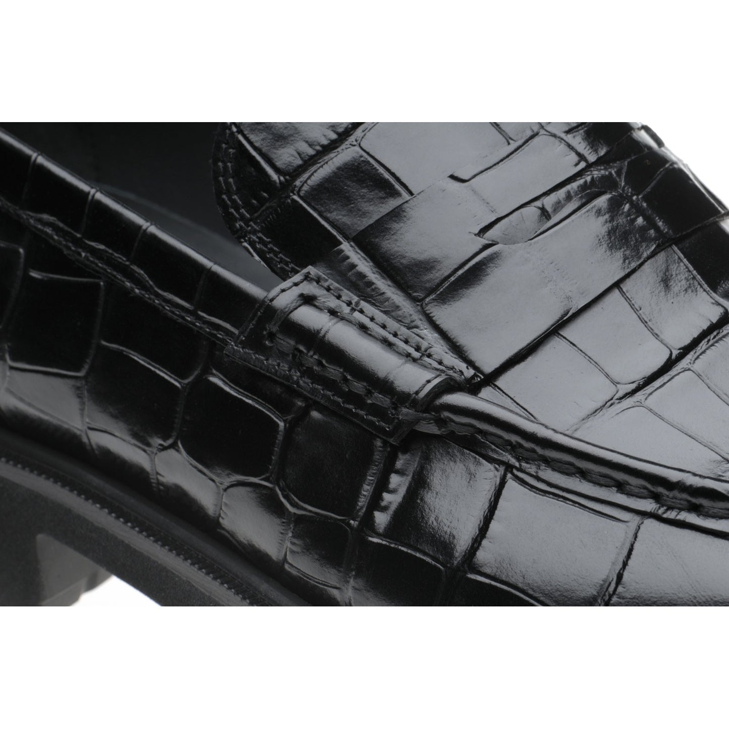 Product image for Herring Kramer Mod mens rubber-soled loafers in black croc