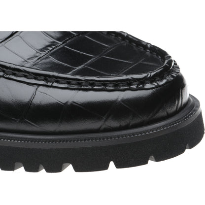 Product image for Herring Kramer Mod mens rubber-soled loafers in black croc