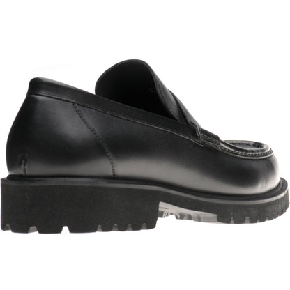 Product image for Herring Kramer Mod mens rubber-soled loafers in black waxy 