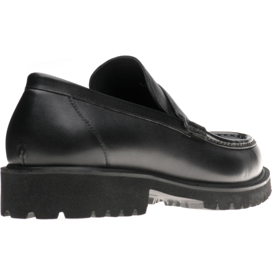 Product image for Herring Kramer Mod mens rubber-soled loafers in black waxy (second)