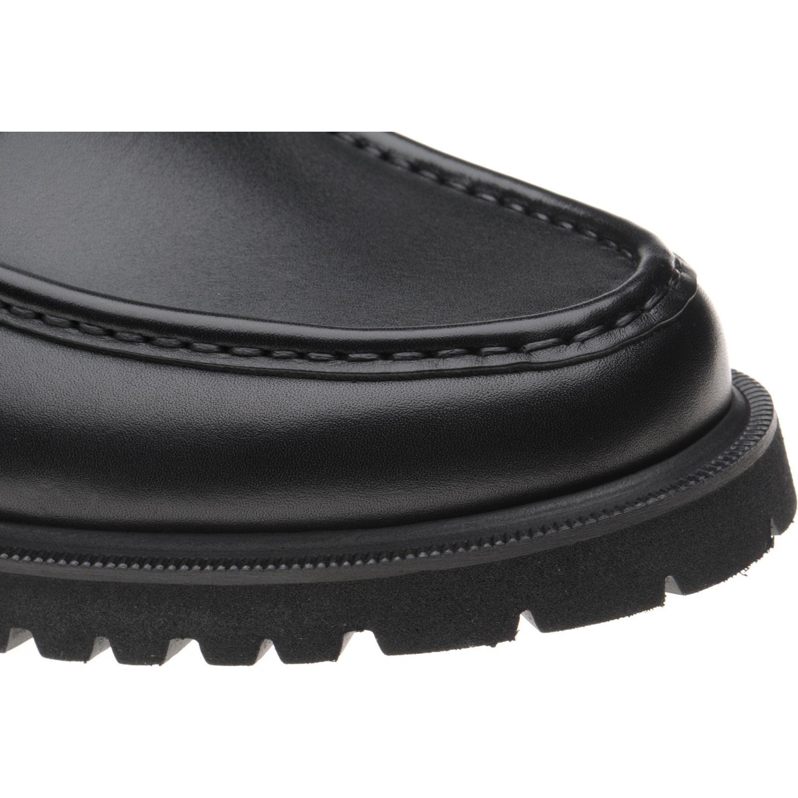 Product image for Herring Kramer Mod mens rubber-soled loafers in black waxy 