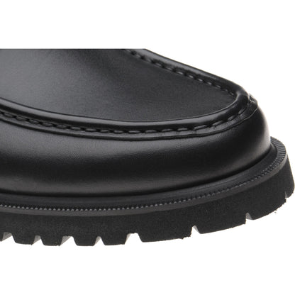 Product image for Herring Kramer Mod mens rubber-soled loafers in black waxy 