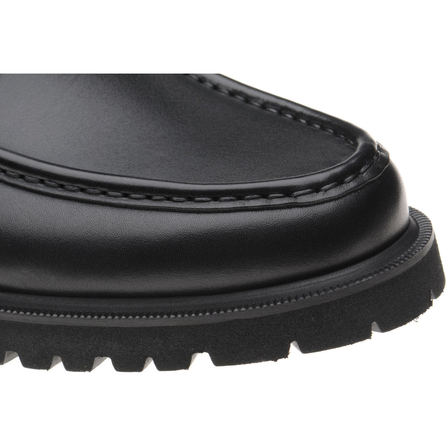 Product image for Herring Kramer Mod mens rubber-soled loafers in black waxy (second)