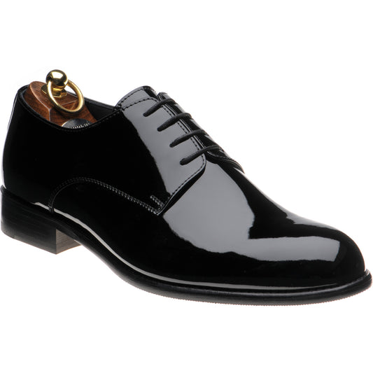 Product image for Herring Lagonda mens hybrid-soled Derby shoes in black patent
