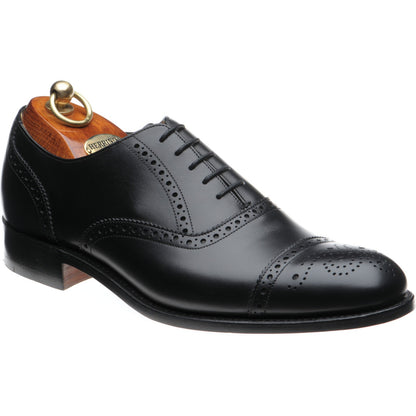 Product image for Herring Lambeth mens semi-brogues in black calf (second)