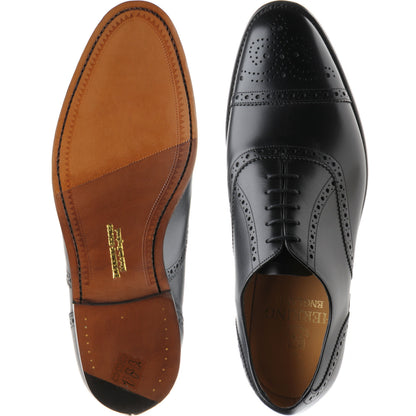 Product image for Herring Lambeth mens semi-brogues in black calf