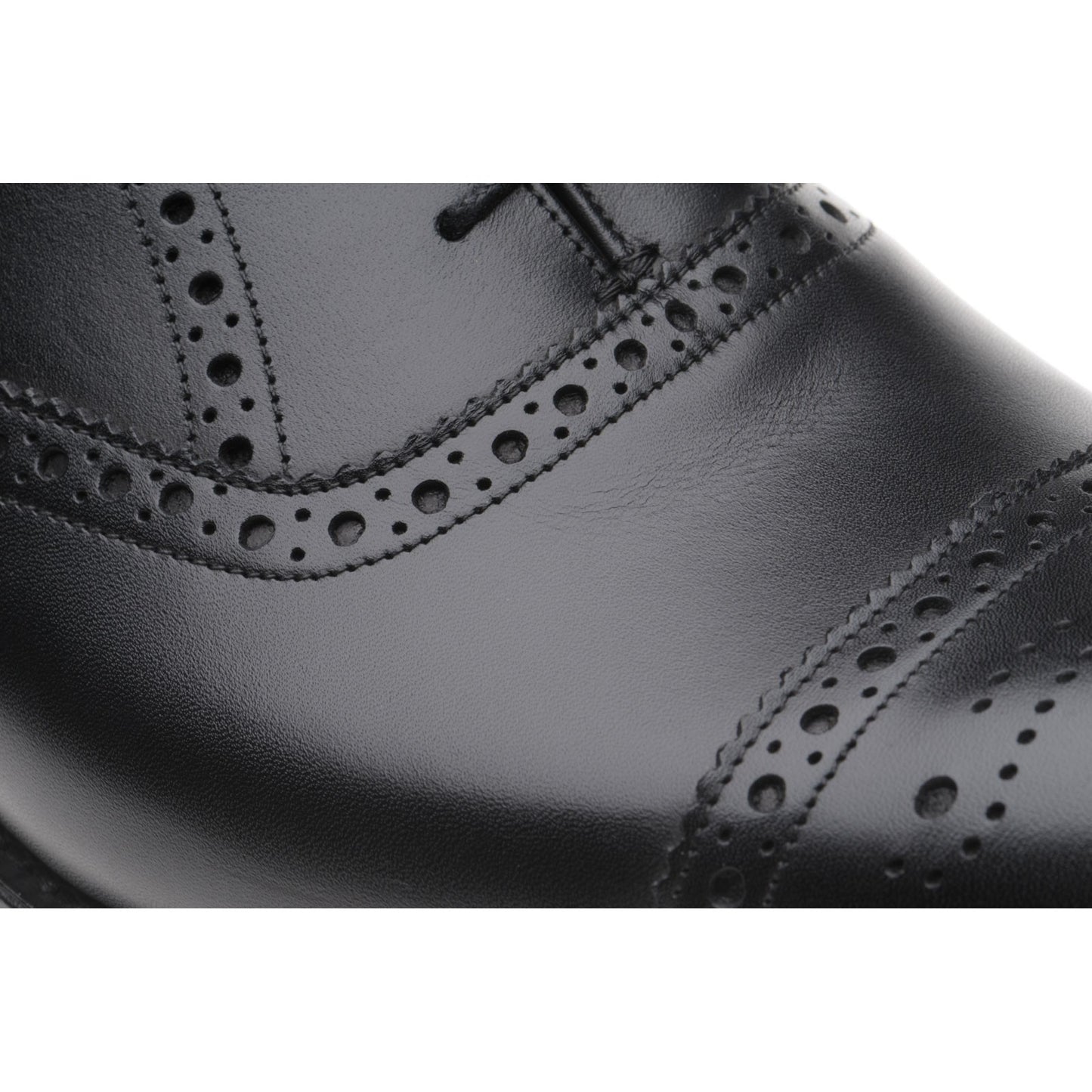 Product image for Herring Lambeth mens semi-brogues in black calf