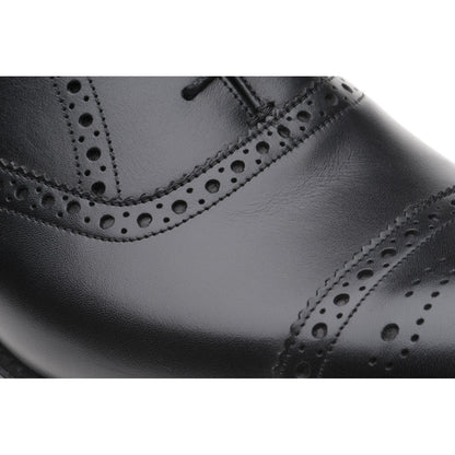 Product image for Herring Lambeth mens semi-brogues in black calf