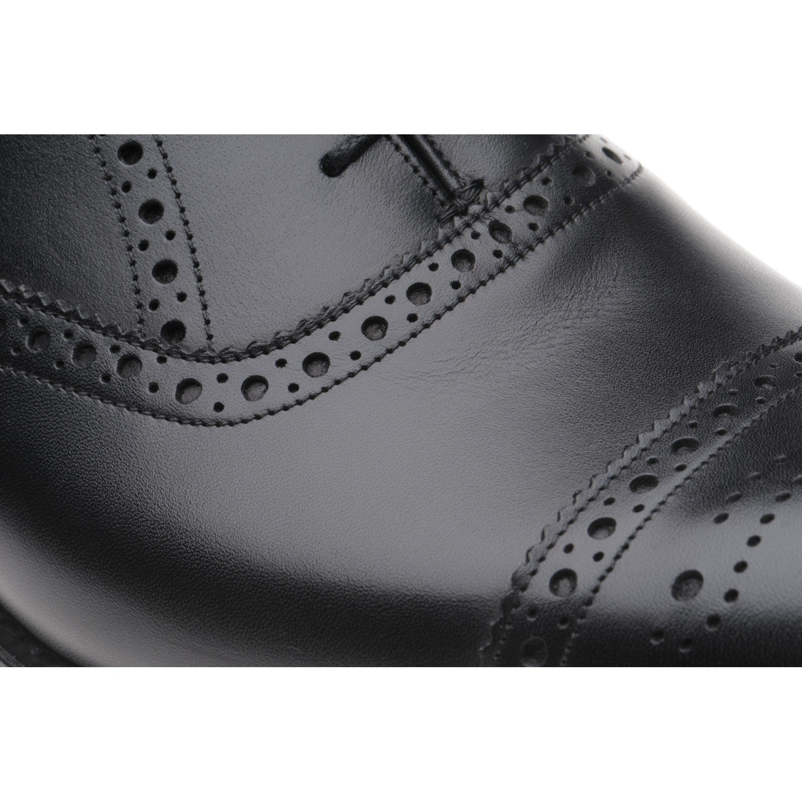 Product image for Herring Lambeth mens semi-brogues in black calf (second)