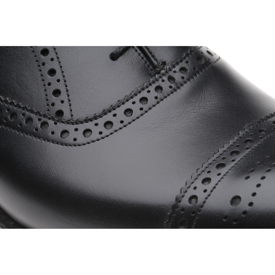 Product image for Herring Lambeth mens semi-brogues in black calf (second)