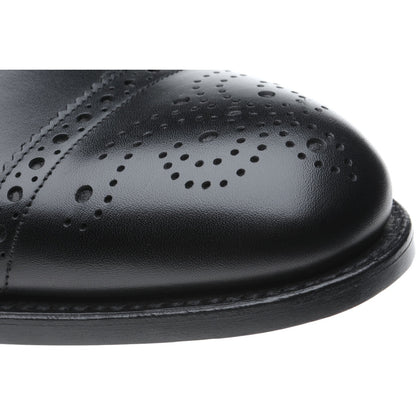 Product image for Herring Lambeth mens semi-brogues in black calf (second)