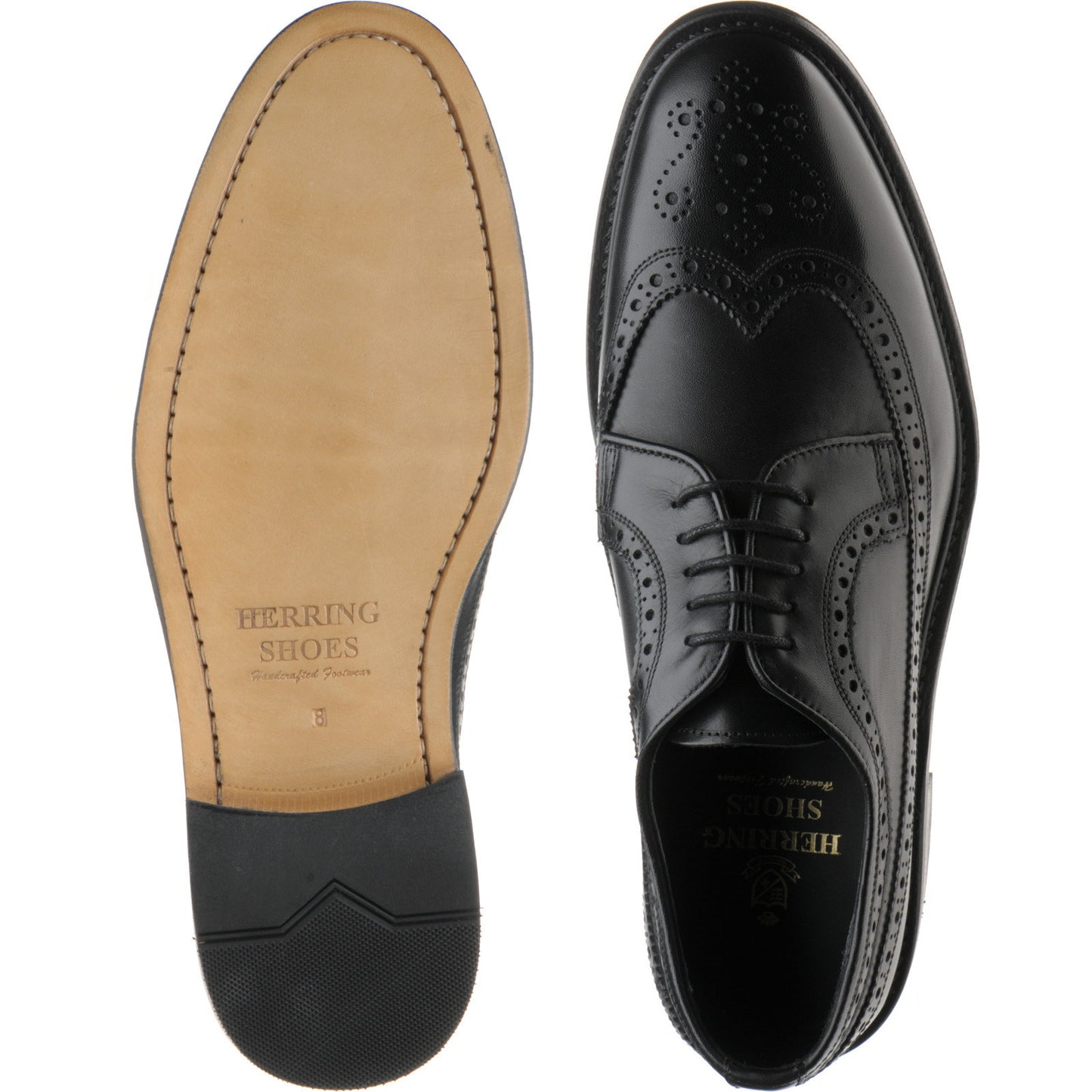 Product image for Herring Lancaster mens brogues in black calf (second)