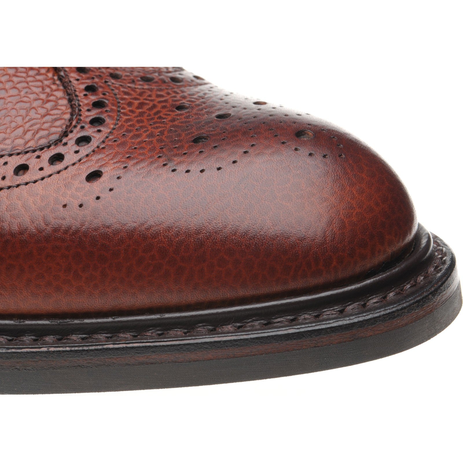 Herring Langdale II mens rubber-soled brogue boots in mahogany