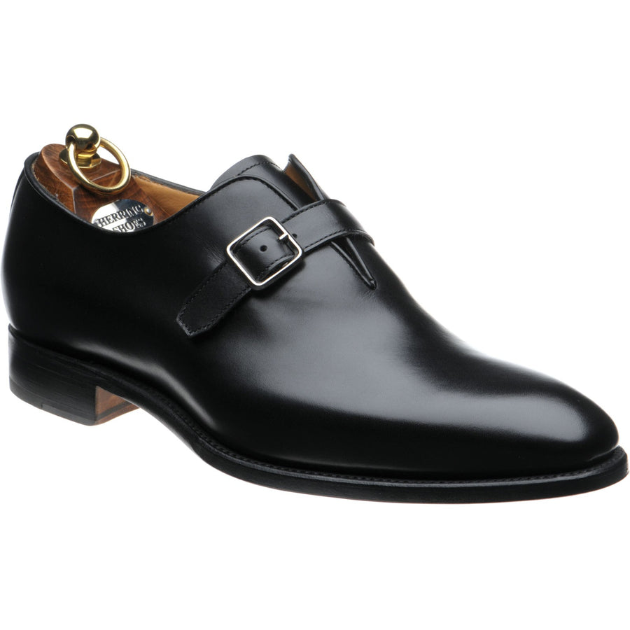Product image for Herring Lawrence mens monk shoes in black calf (second)