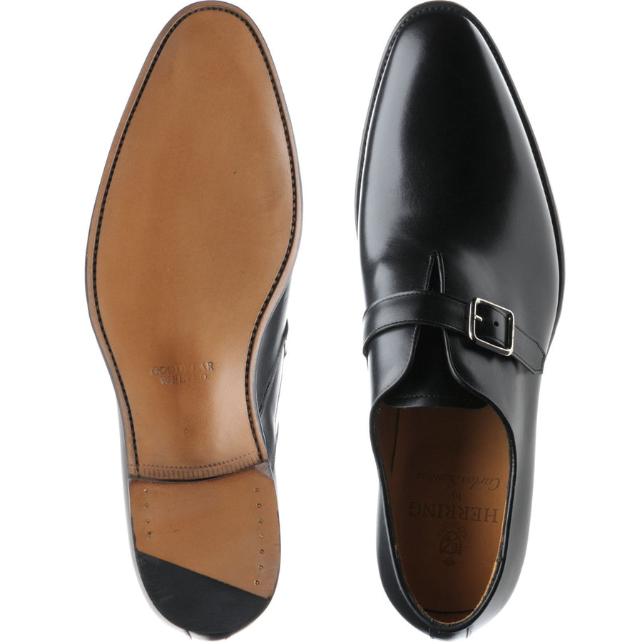 Product image for Herring Lawrence mens monk shoes in black calf (second)