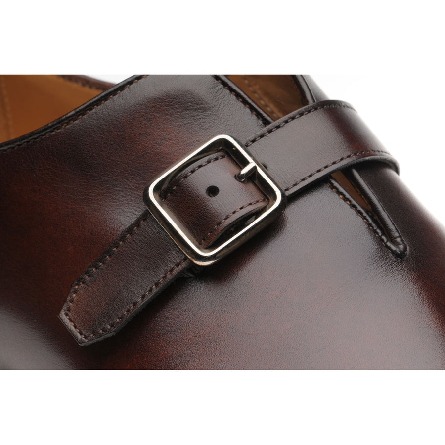 Product image for Herring Lawrence mens monk shoes in dark brown calf (second)