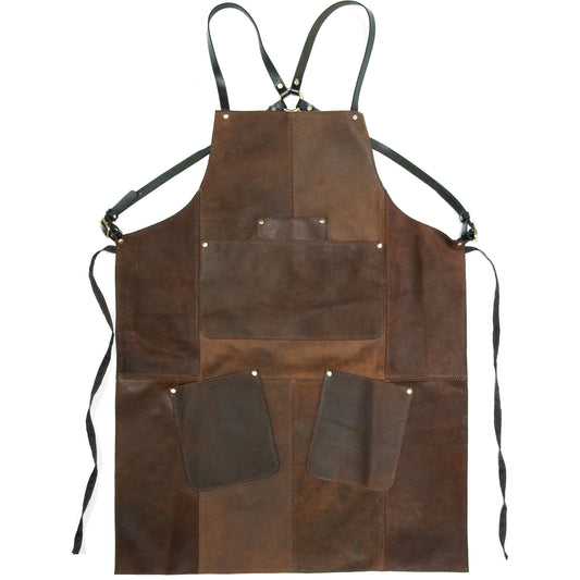Product image for Herring Leather Apron in brown waxy