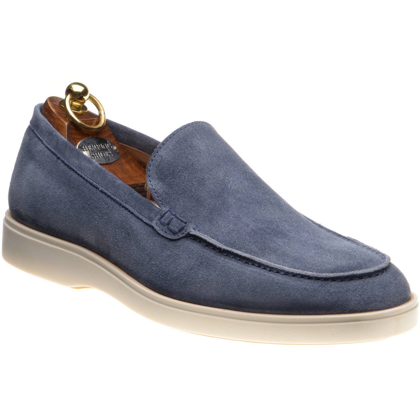 Product image for Herring Lido mens rubber-soled loafers in blue suede