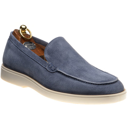 Product image for Herring Lido mens rubber-soled loafers in blue suede