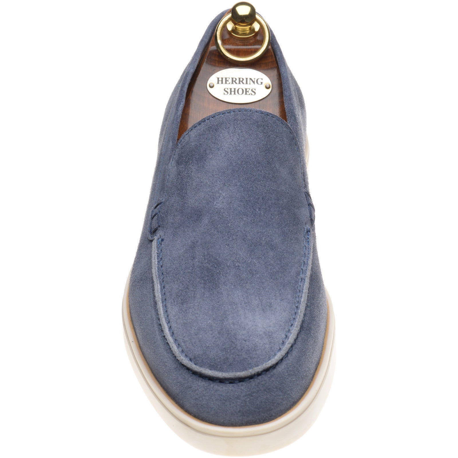 Product image for Herring Lido mens rubber-soled loafers in blue suede
