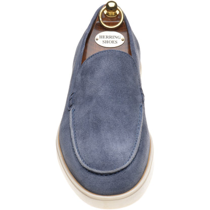 Product image for Herring Lido mens rubber-soled loafers in blue suede