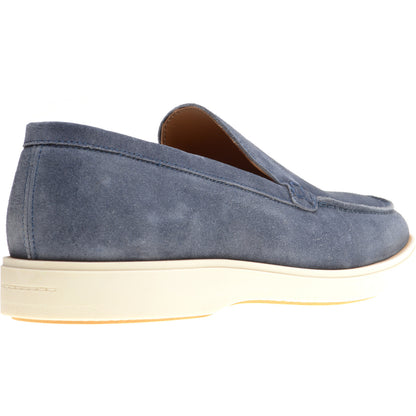 Product image for Herring Lido mens rubber-soled loafers in blue suede