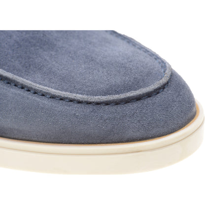 Product image for Herring Lido mens rubber-soled loafers in blue suede