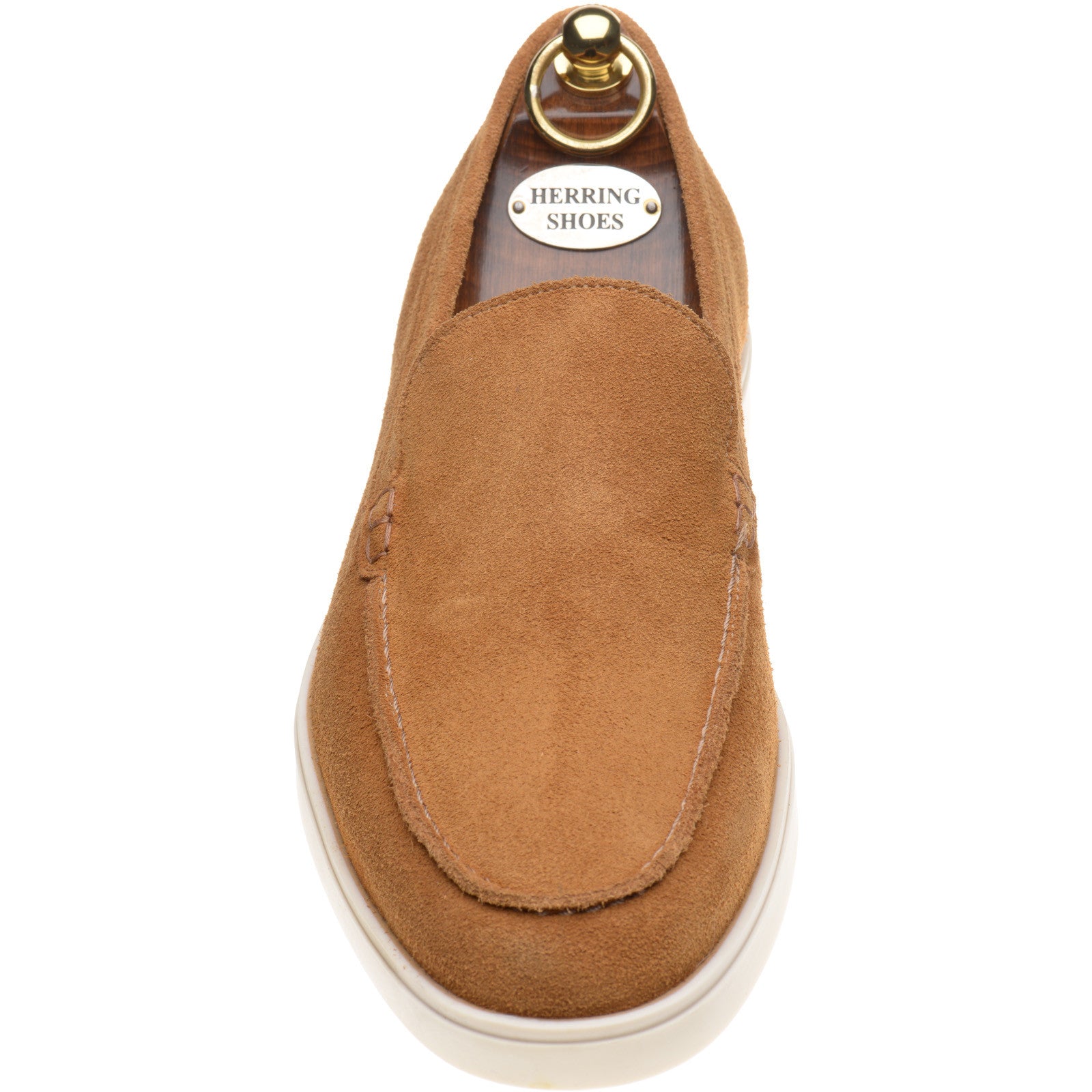 Product image for Herring Lido mens rubber-soled loafers in brown suede