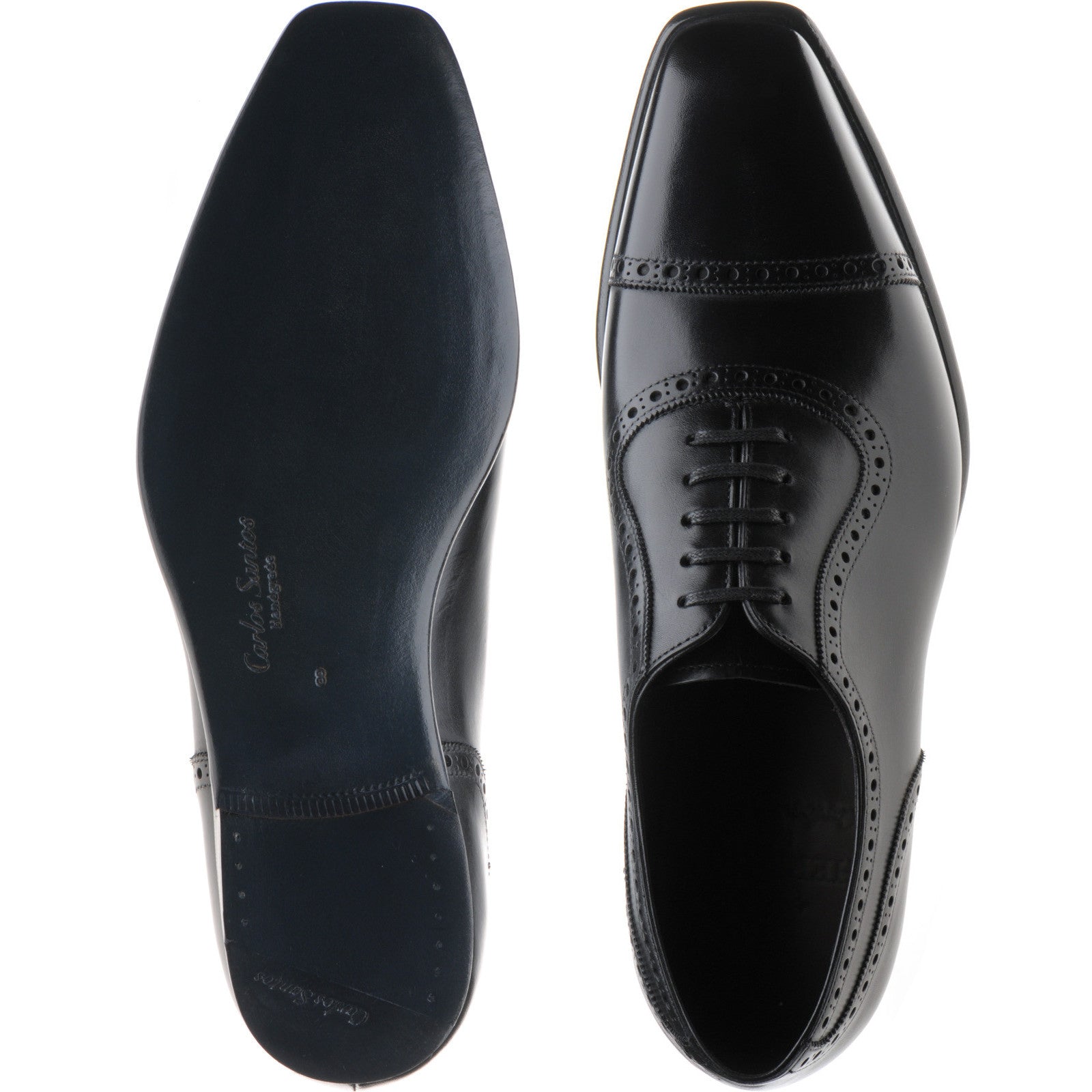 Product image for Herring Lincoln mens semi-brogues in black calf (second)