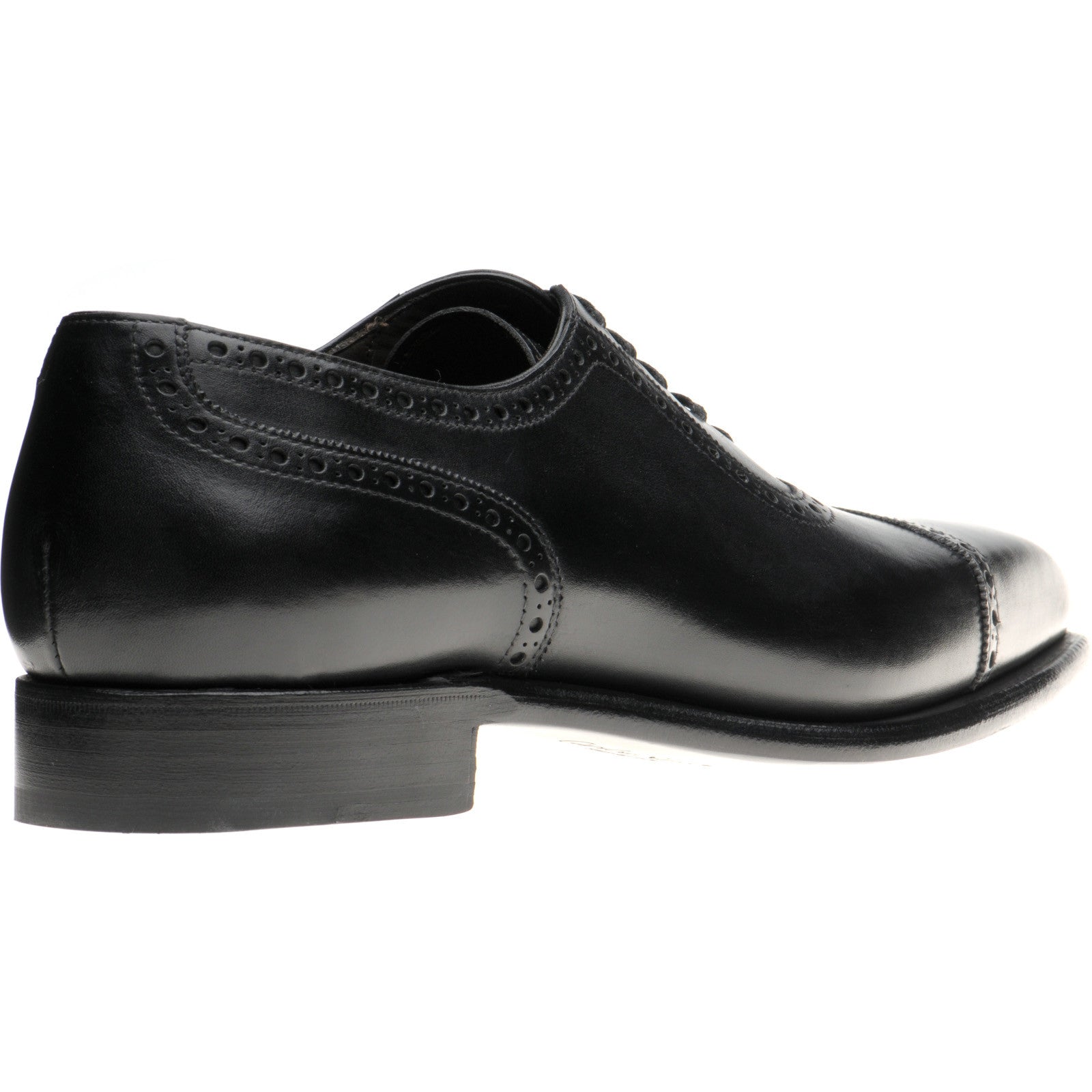 Product image for Herring Lincoln mens semi-brogues in black calf (second)