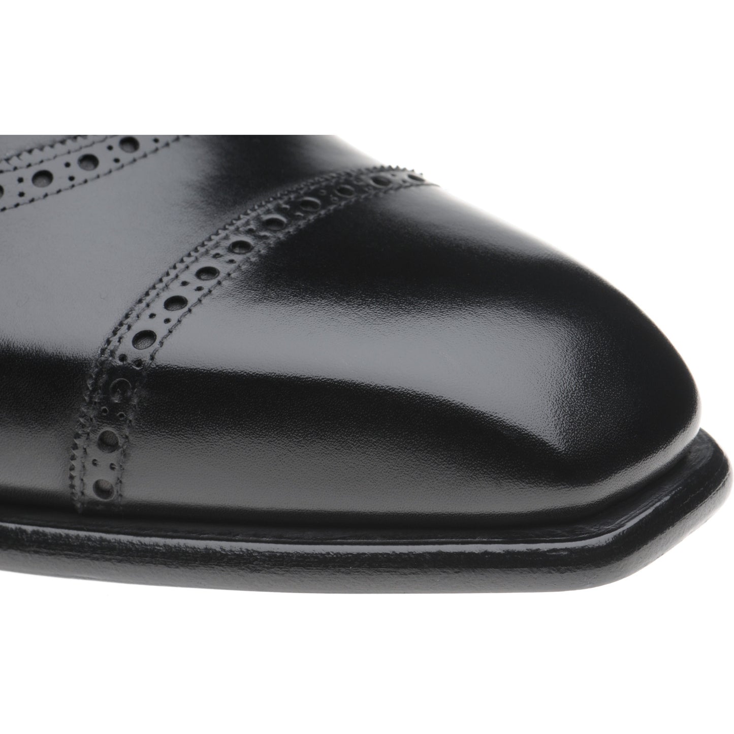 Product image for Herring Lincoln mens semi-brogues in black calf (second)