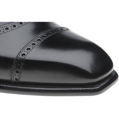 Product image for Herring Lincoln mens semi-brogues in black calf (second)