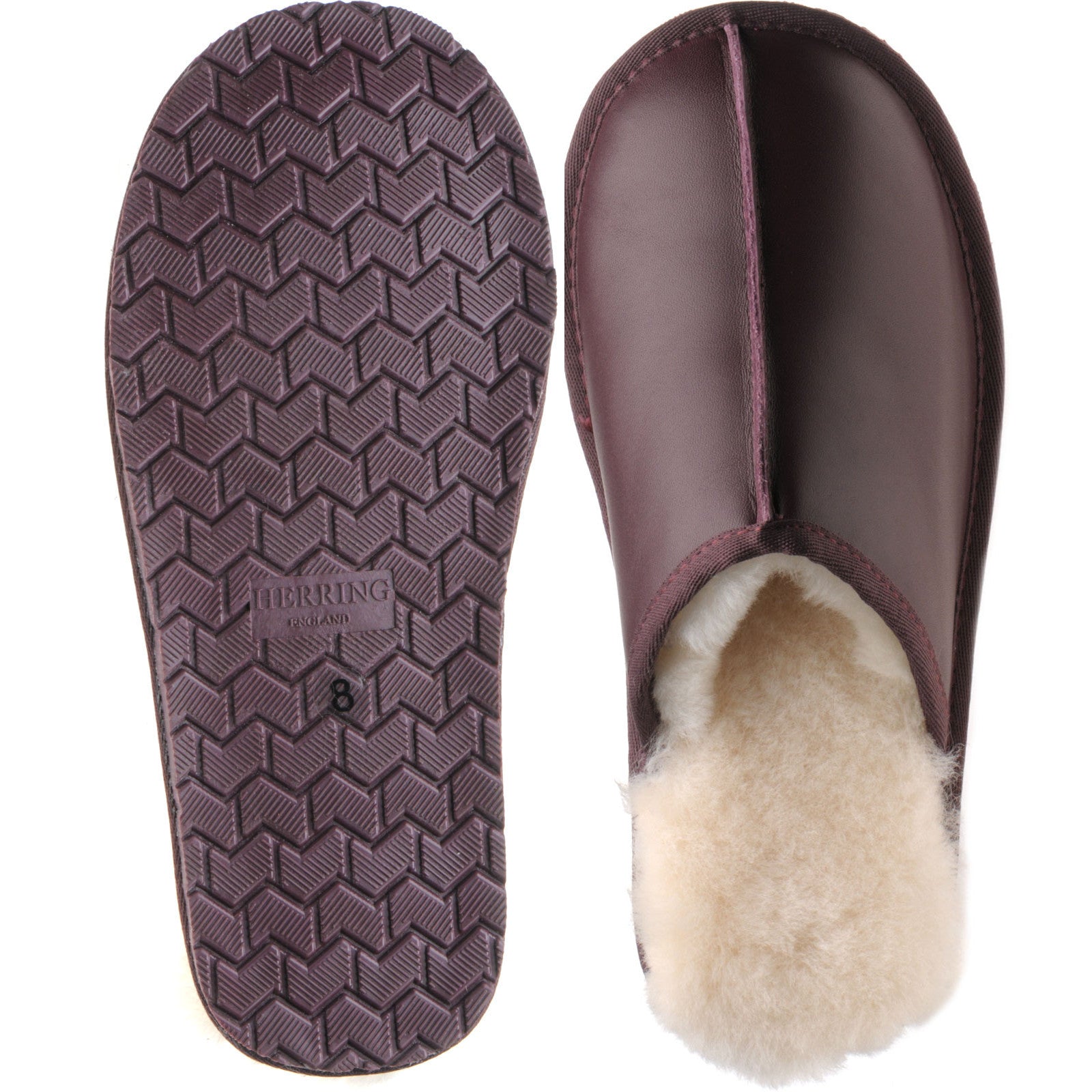 Product image for Herring Logan rubber-soled slippers in burgundy
