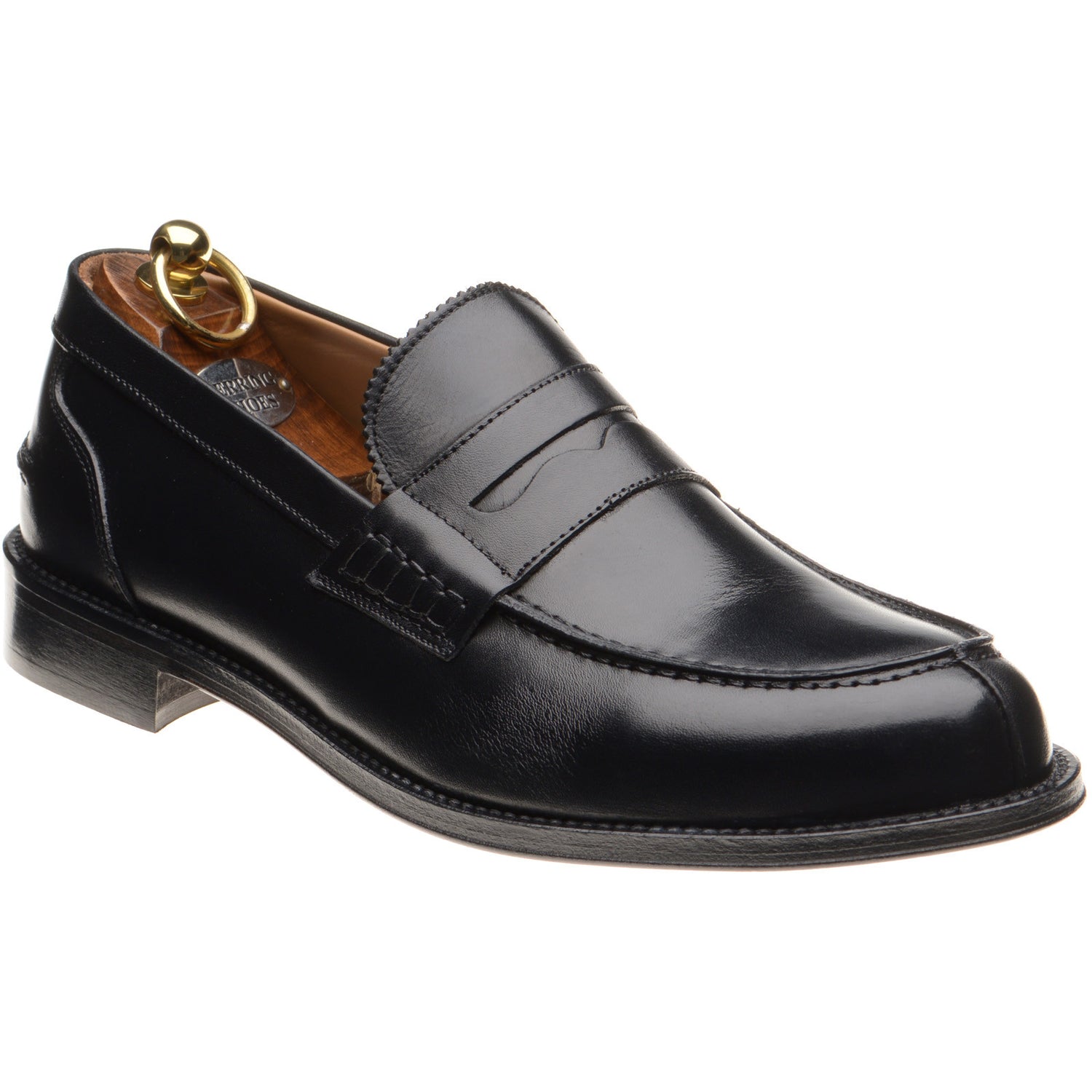 Product image for Herring Lombardo mens hybrid-soled loafers in black calf