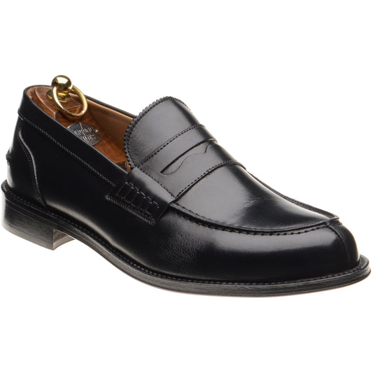 Product image for Herring Lombardo mens hybrid-soled loafers in black calf