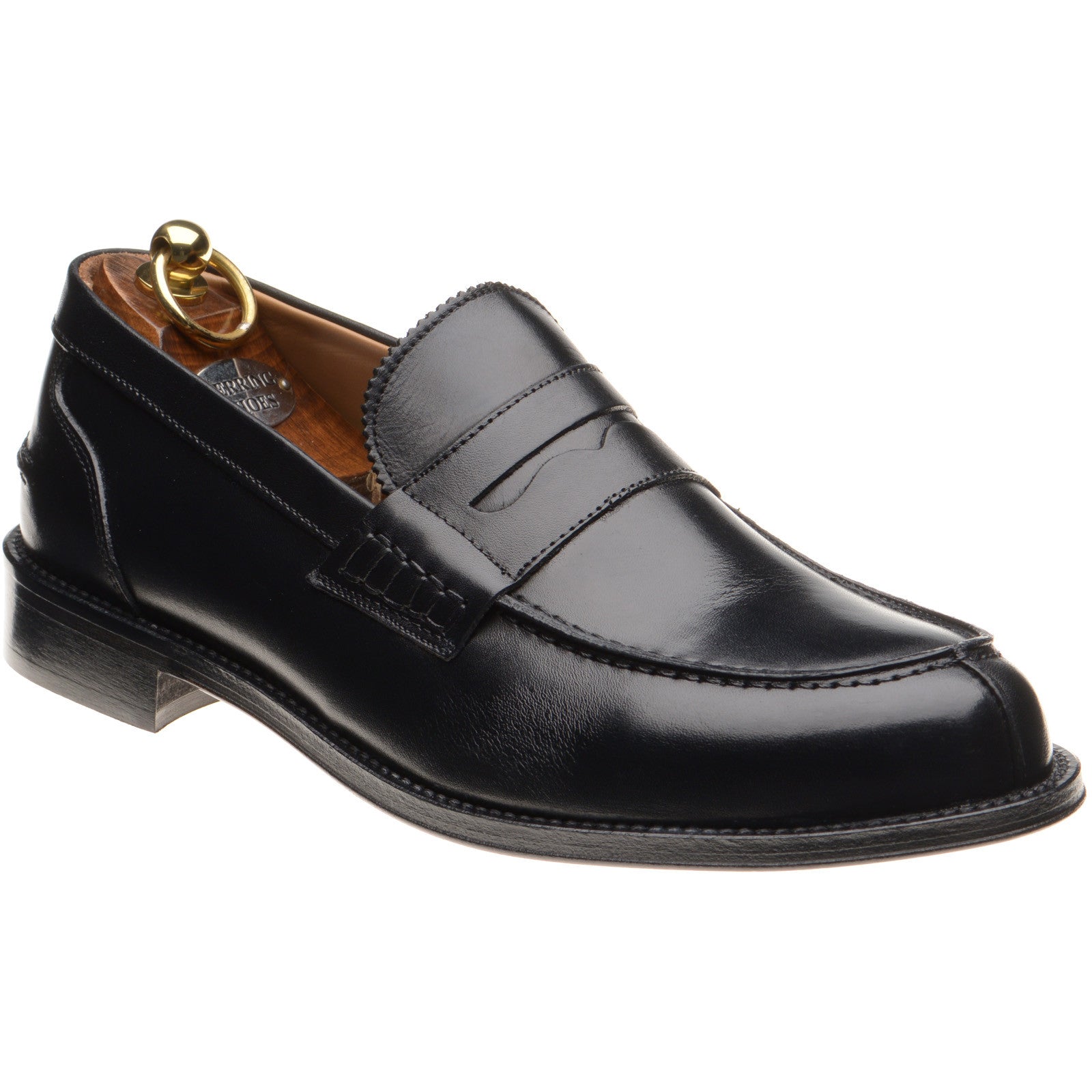 Product image for Herring Lombardo mens hybrid-soled loafers in black calf (second)