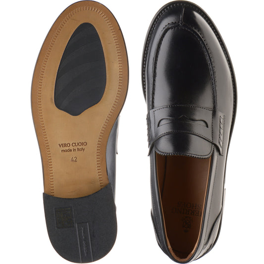 Product image for Herring Lombardo mens hybrid-soled loafers in black calf