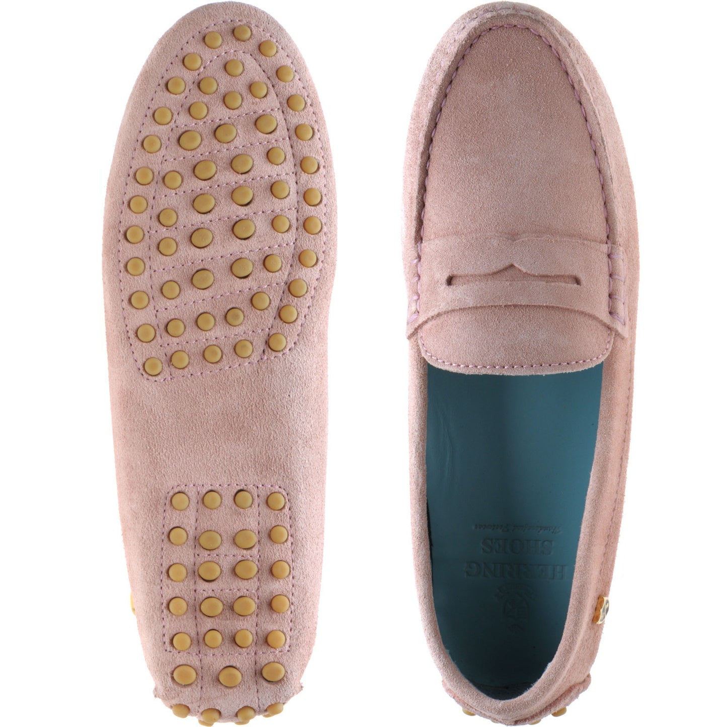 Product image for Herring Louisa ladies rubber-soled driving moccasins in ice pink (second)