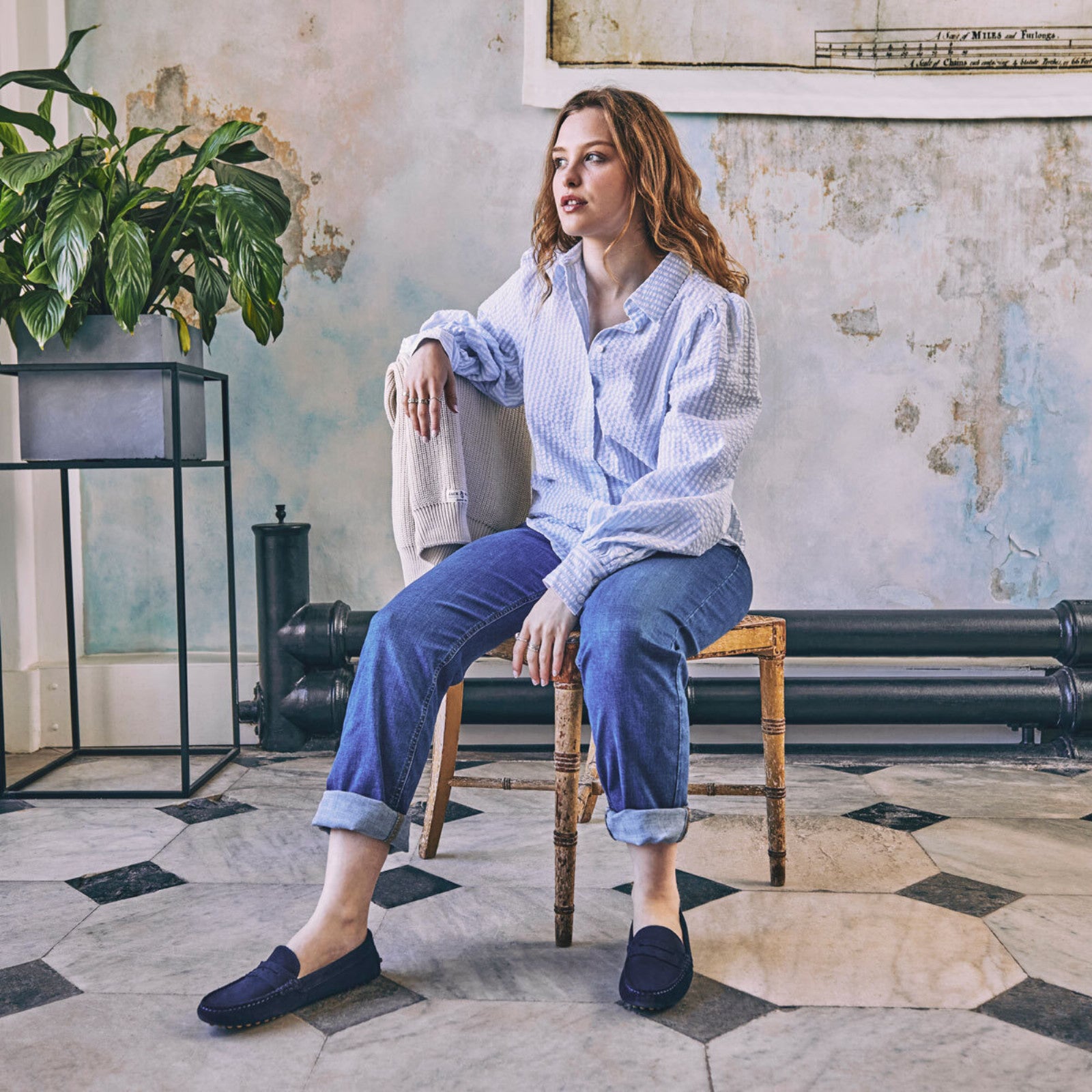 Product image for Herring Louisa in navy suede